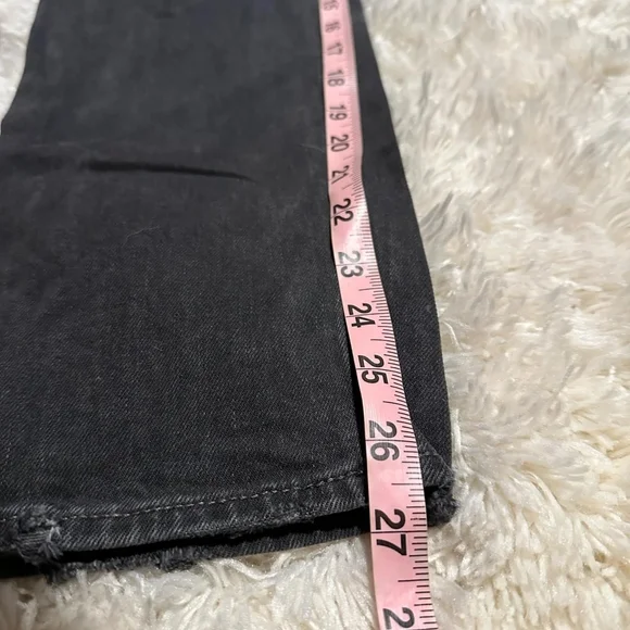 OLD NAVY Vintage Black Distressed Highrise Straight Denlm Jeans Sz.6X26 1/2** - Picture 6 of 8